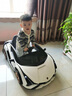 Geleeo兒童電動(dòng)車蘭博基尼玩具車四驅(qū)汽車遙控可坐大人寶寶1-3-6歲禮物 【白色】小型四驅(qū)+皮座+手機(jī)遙控 生日【官方正品授權(quán)】 曬單實(shí)拍圖