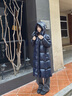 高梵黑金鵝絨服黑珍珠4.0大六格男女同款長款羽絨服 皇家藍(lán)3號 S 曬單實(shí)拍圖