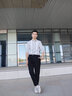 杰遜斯白色襯衫短袖男夏季冰絲修身痞帥英倫風(fēng)襯衣男潮流發(fā)型師潮裝衣服 白色（CS350） 2XL （135-150斤） 曬單實(shí)拍圖