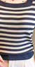 羅蒙（ROMON）女裝短袖T恤 2025夏季新款條紋薄款針織衫毛衣寬松空調(diào)衫衫上衣女 灰色 S 80-90斤 曬單實(shí)拍圖