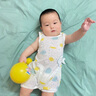 湯尼倍兒夏季嬰兒背心連體衣竹纖維男女寶寶無(wú)袖哈衣爬服薄款夏裝 白色 80cm 曬單實(shí)拍圖