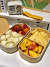 CAMUZ雙層飯盒上班族 可微波爐加熱 水果便當(dāng)盒可愛日式春游野餐盒分格 黃色【起司款】飯盒 曬單實(shí)拍圖