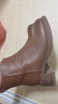 百麗（Belle）羊皮氣質(zhì)時(shí)裝靴女商場(chǎng)同款粗跟冬季通勤短靴3A645DD4預售 棕色-絨里 38 (240mm) 曬單實(shí)拍圖