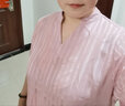 莎妮朵羅大碼女裝T恤女胖mm遮肚寬松休閑襯衫夏裝新款200斤胖mm上衣15959 粉色 3XL 建議150-165斤穿著(zhù) 曬單實(shí)拍圖