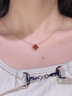 Grace Girl18K彩金鉆石四葉草一款兩戴項鏈女玫瑰金送女友 K金鉆石紅四葉草【可刻字賀卡】 曬單實(shí)拍圖
