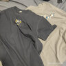 啄木鳥(niǎo)（TUCANO）夏季重磅純棉短袖t恤男大碼圓領(lǐng)休閑寬松體恤潮流百搭半袖打底衫 音符卡其+PK鐵灰【兩件裝】 L 【110-130斤】 曬單實(shí)拍圖