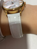 老皮匠 代用天梭1853女表帶T099手表帶女杜魯爾系列T099207A牛皮表帶亮光手表帶16MM 白色 金色扣 16mm 曬單實拍圖