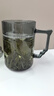 容山堂玻璃月牙杯透明耐熱水杯帶濾網(wǎng)辦公杯帶把蓋泡茶杯個(gè)人專用綠茶杯 煙灰?guī)w玻璃月牙杯-煙灰色 曬單實(shí)拍圖