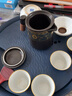 言和堂 圓形茶盤儲(chǔ)水式干泡茶盤中式茶臺(tái)家用功夫茶具托盤大號(hào) 自在-茶壺套裝+浪花茶盤 曬單實(shí)拍圖