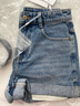 DZZIT地素牛仔褲秋冬時(shí)尚水洗設計小眾美女短褲女 藍色 S 曬單實(shí)拍圖