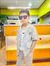 G.DUCKKIDS男童夏裝套裝兒童西裝三件套2022夏季新款小男孩花童禮服寬松休閑 01款西服灰色qkcaiig 160 建議身高145-155cm左右14-15歲 曬單實(shí)拍圖