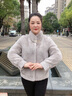羅蒙（ROMON）媽媽裝秋冬毛絨上衣中年婦女毛呢大衣中老年女裝仿皮草外套女  灰色 L  （建議85-100斤） 曬單實(shí)拍圖