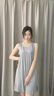 葉盼（yepan）睡裙女夏季莫代爾無(wú)袖背心裙子夏天薄款寬松冰絲涼感孕婦居家服女 2033-灰蘭 L (160) ：建議100-120斤穿著(zhù) 曬單實(shí)拍圖