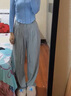 妙奕嘉休閑褲女褲子女士夏季女褲寬松闊腿褲春秋款運動褲新款山本褲薄款 淺灰色抽繩褶皺設(shè)計直筒闊腿褲 XL 【建議125-140斤】 曬單實拍圖