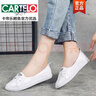 卡帝樂鱷魚（CARTELO）全牛皮真皮薄款小白鞋女平底2025夏季淺口透氣軟底單鞋孕婦板鞋 白色 38 曬單實(shí)拍圖