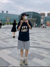 Colombass純棉t恤男短袖夏季日系字母印花潮牌休閑潮流寬松半袖打底體恤衫 藏青色(ENXP字母) 2XL/185(建議160-175斤) 曬單實拍圖