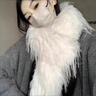 言芳諾高級感個(gè)性毛絨流蘇圍巾女秋冬保暖軟糯膚加長(cháng)圍脖防風(fēng)防寒圍脖 白色 210CM 曬單實(shí)拍圖
