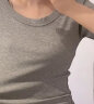 浪莎（LangSha）纯色圆领T恤女夏季经典螺纹弹力修身显瘦百搭显胸大打底衫上衣 实拍图