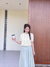 法曼萱白色桑蠶絲真絲襯衫女短袖小個(gè)子夏新款設(shè)計(jì)感高端上衣女夏裝 金瑩白 S 160/84A/S 曬單實(shí)拍圖