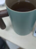 木笙玩物情侶杯子男馬克杯創(chuàng  )意潮流簡(jiǎn)約磨砂北歐個(gè)性陶瓷帶蓋早餐 木陶T型薄荷藍A【升級版木蓋】 曬單實(shí)拍圖
