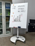齊富戎華圓盤磁性鋼化玻璃白板帶輪支架式移動辦公商用黑板家用教學培訓班兒童涂鴉畫板記事白色磁吸寫字板 (磨砂啞光)60*90CM+V型塑鋼圓盤支架 曬單實拍圖