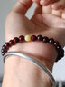 吉千年正宗老料印度小葉紫檀手串木質(zhì)檀香佛珠蜜蠟搭配款 生日禮物 小葉紫檀蜜蠟6mm（女士） 曬單實(shí)拍圖