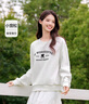 森馬（Semir）衛衣女圓領(lǐng)落肩寬松衣服休閑潮流秋季字母刺繡套頭衫女生顯高 本白10101 165/88A/L 曬單實(shí)拍圖