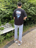 MASFANY微喇牛仔褲男秋冬季百搭潮流高街修身加絨直筒褲寬松毛邊休閑褲子 NYQ02淺藍 XL 曬單實拍圖