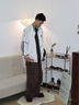雅鹿秋季外套棒球服男潮牌上衣青少年排扣大碼男士寬松外衣帥氣夾克 691白色 常規 XL (推薦100-135斤) 曬單實(shí)拍圖