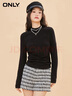 ONLY春季新款修身長(cháng)袖T恤 H1Z 黑色 155/76A/XS 曬單實(shí)拍圖