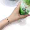 祥瑞天賜999純銀四葉草手鏈女生銀手鐲輕奢小眾2024年新款手飾生日禮物 銀色【999銀·莫桑石】(禮盒) 曬單實(shí)拍圖