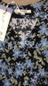 玖姿·安娜蔻優(yōu)雅風(fēng)藝術(shù)感印花肌理輕薄收腰連衣裙女2024夏款 花丈青 L 曬單實(shí)拍圖