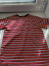 純一良品（CUNYI）童裝男童條紋短t恤兒童休閑上衣薄款夏裝新款中大童休閑潮 藍灰條紋 150 cm 曬單實(shí)拍圖