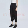 S.DEER圣迪奧女裝運(yùn)動(dòng)休閑壓褶收口吊襠黑色九分褲S21260830 黑色/91 M 165 曬單實(shí)拍圖