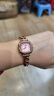 希洛歐【真五折】小眾輕奢女款女士2025新款手表女小方表女表名牌潮流表 玫金 粉盤(pán) 曬單實(shí)拍圖
