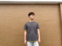 杉努（SHANNU）短袖t恤男士夏季大碼衣服韓版青年學(xué)生純棉體恤半袖純色內(nèi)搭男裝 102深灰 L 曬單實(shí)拍圖