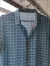 皮爾卡丹（pierre cardin）高端桑蠶絲男士短袖襯衫中年休閑免燙重磅冰 絲格子襯衣男 BY8626綠格 L 170(建議120-140斤穿) 曬單實(shí)拍圖