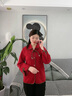 俞兆林媽媽裝新中式國風(fēng)外套春秋新款風(fēng)衣短款中老年女春裝上衣洋氣大碼 GLY-702-紅色 2XL 【適合111-120斤】 曬單實(shí)拍圖