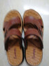 蜻蜓牌夏季涼鞋男鞋真皮男士沙灘鞋防滑牛皮鞋涼拖鞋男皮涼鞋 深棕 41 曬單實(shí)拍圖