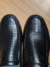 卡帝乐鳄鱼（CARTELO）一脚蹬男士软底真皮商务舒适休闲皮鞋男 6931LK 黑色全镂空 39 实拍图