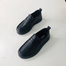 Jeep吉普男鞋2025春夏新款真牛皮透氣休閑皮鞋男軟底通勤套腳爸爸皮鞋 黑色(皮鞋碼) 41 曬單實拍圖
