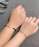 mini&yaya情侶銀手鏈一對(duì)手繩男女手繩生日七夕情人節(jié)禮物送女友老婆實(shí)用 與你相伴情侶手鏈 曬單實(shí)拍圖