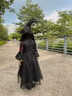 安妮優(yōu)兒萬圣節(jié)兒童服裝女童cosplay角色裝扮魔法女巫吸血鬼化妝舞會派對 裙子+帽子 100 曬單實(shí)拍圖
