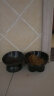派乐特宠物猫碗陶瓷黑色猫咪食盆喝水狗饭碗高脚斜口防打翻1个装 实拍图
