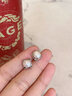 中國(guó)黃金（CHINA GOLD）小方菱珍珠銀耳釘女珍珠耳環(huán)女養(yǎng)耳洞耳釘實(shí)用七夕情人節(jié)生日禮物 方形珍珠耳釘一對(duì)【玫瑰禮盒】 曬單實(shí)拍圖