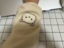 暢印七夕韓國ins風(fēng)小熊保暖袖套女冬季防污絨布袖頭加長(cháng)款羽絨服套袖 米白色 曬單實(shí)拍圖
