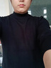 羅蒙（ROMON）半高領(lǐng)毛衣男春秋款秋季針織衫毛線衣秋冬潮流純色中領(lǐng)打底衫毛衫 40000半高領(lǐng)-黑色 XL 【120-140斤】 曬單實(shí)拍圖