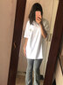 VEOX美式hiphop蠟筆小新短袖t恤女學(xué)生夏時(shí)尚情侶裝寬松百搭ins上衣潮 白色/優(yōu)質(zhì)T恤 XL 【125-145斤】 曬單實(shí)拍圖