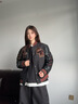 VIP飛行潮牌美式復(fù)古冬季羊毛呢外套男士棉衣vintage加厚棉服字母棒球服潮牌 黑色 L 曬單實(shí)拍圖