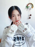 CHALL KITTY毛線(xiàn)手套女秋季加絨加厚可愛(ài)翻蓋露指手套2025新款送女生女友老婆 奶白-品牌禮盒裝高檔高級感 曬單實(shí)拍圖